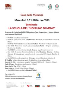 Scopri di più sull'articolo SEMINARIO: LA SCUOLA DEL “NON UNO DI MENO”